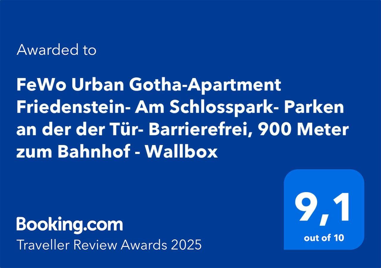 Fewo Urban Gotha-Apartment Friedenstein- Am Schlosspark- Parken An Der Der Tuer- Barrierefrei, 900 Meter Zum Bahnhof - Wallbox エクステリア 写真
